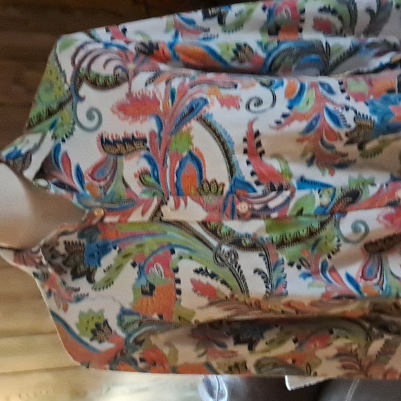 Lauren Ralph Lauren Colorful Paisley Button Down Long Sleeve Shirt Size L - Picture 4 of 9